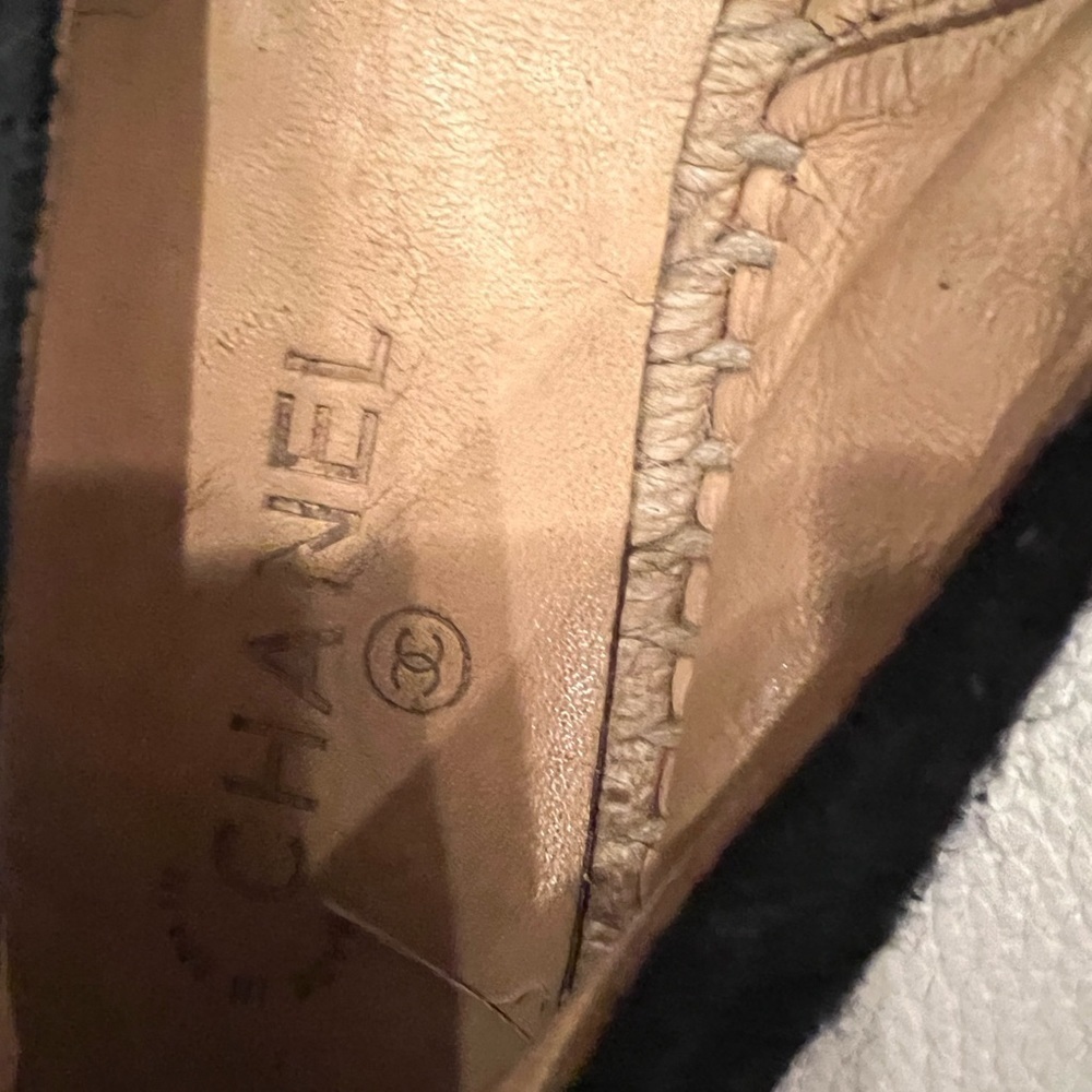 CHANEL Espadrilles Tweed and Velvet Grey/Black size 35 - Picture 9 of 12